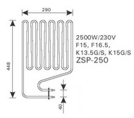  Harvia ZSP-250 (2500 W,   Club K13.5GS, K15GS, K15G, Elegance F15, F16.5)